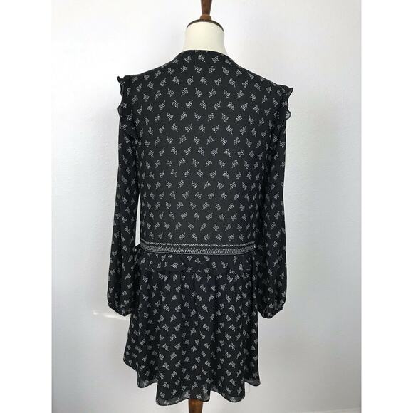 Max Studio Pullover Ruffled Lace Up Mini Lined Dress - Picture 8 of 12